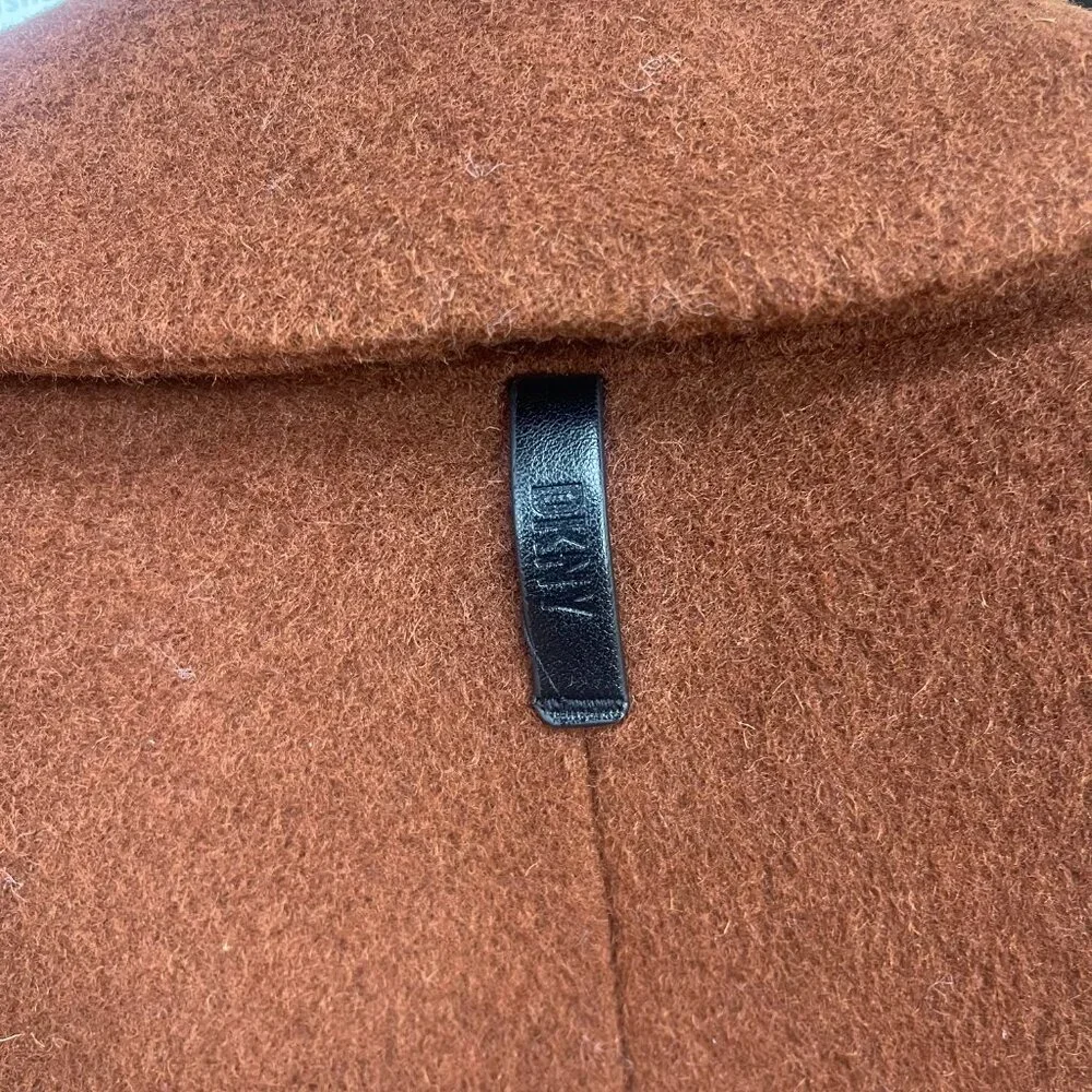 NWT XS Warm Brown DKNY Ladies Button-Up Outerwear/Coat with Zip Front Pockets - Picture 12 of 16
